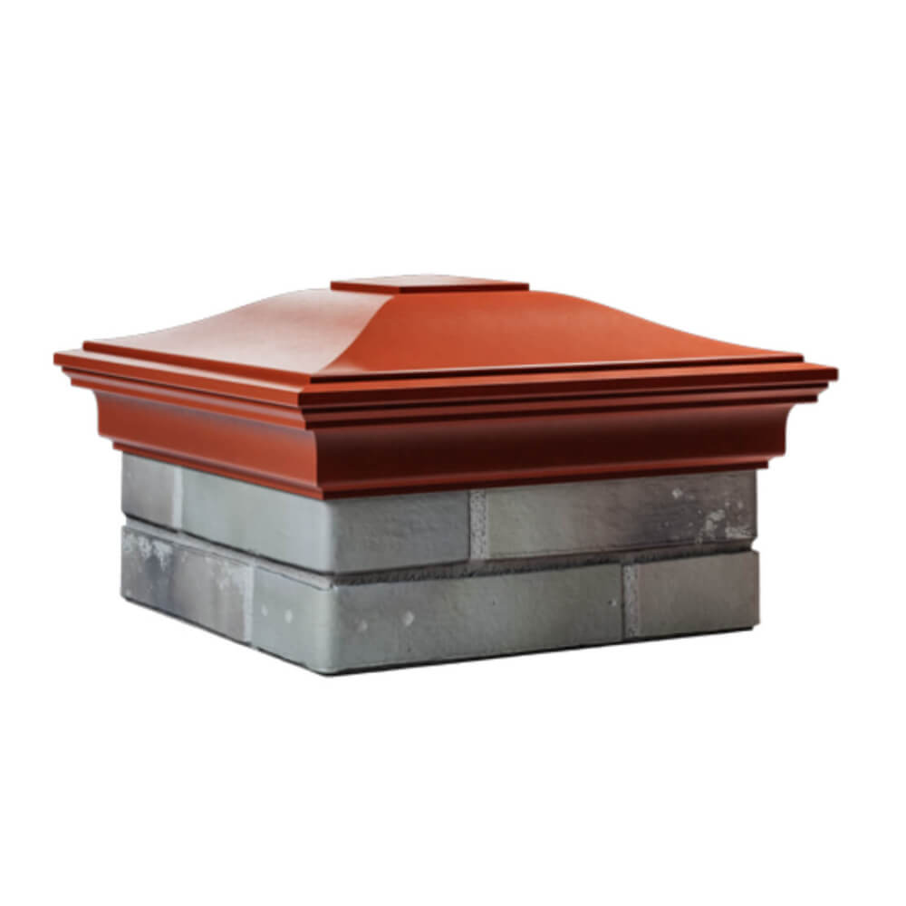 Колпак Zking Монблан Красный на столб 1.5х1.5 еврокирпича 0.7НФ (355х355мм) в Заринске фото