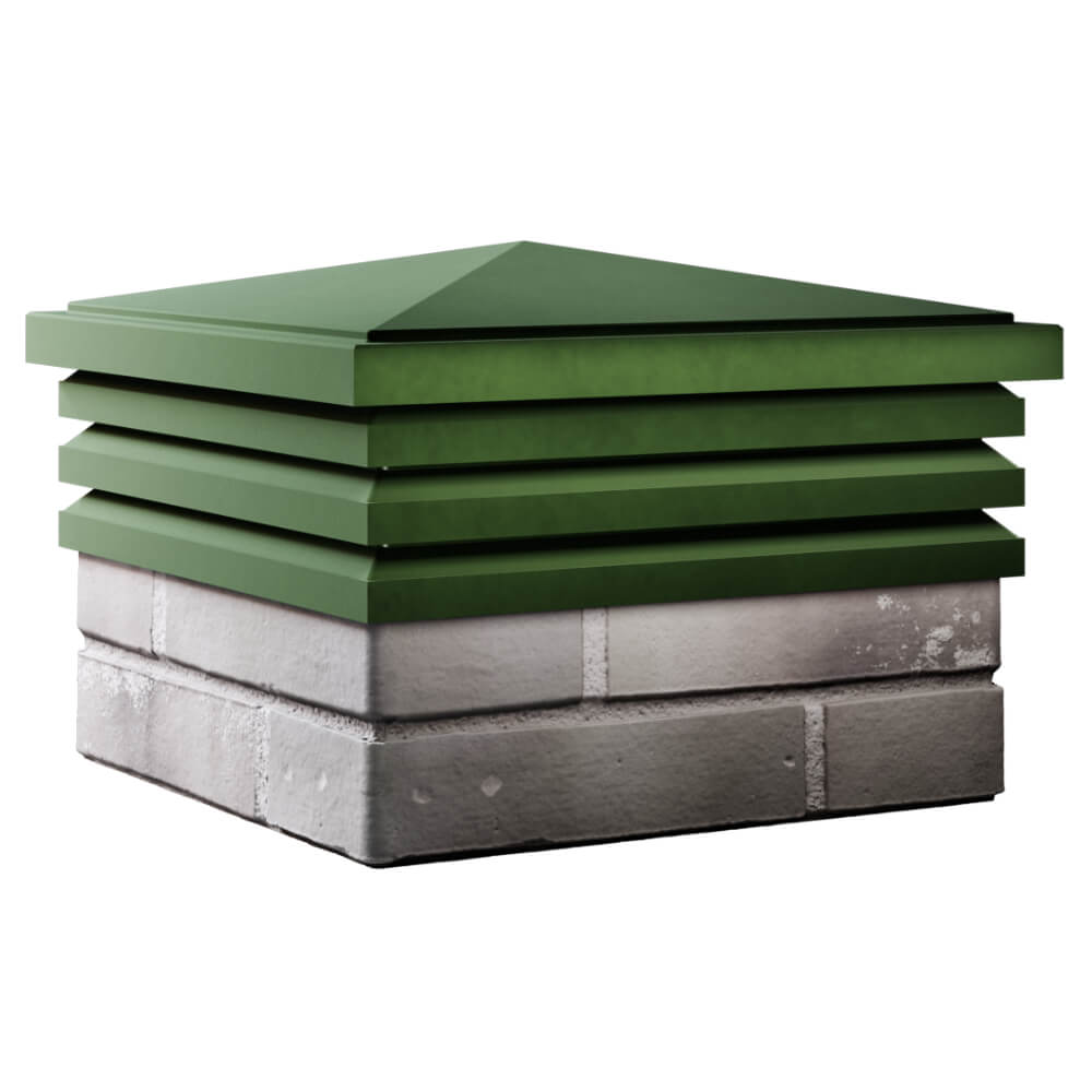 Колпак Zking Бона ХайТек Зеленый на столб 1.5х1.5 кирпича (385х385мм) в Заринске фото