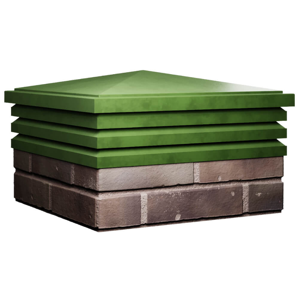 Колпак Zking Бона ХайТек Зеленый на столб 2х2 кирпича (513х513мм) в Заринске фото