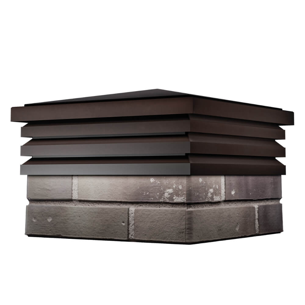 Колпак Zking Бона ХайТек Коричневый на столб 1.5х1.5 кирпича (385х385мм) в Заринске фото