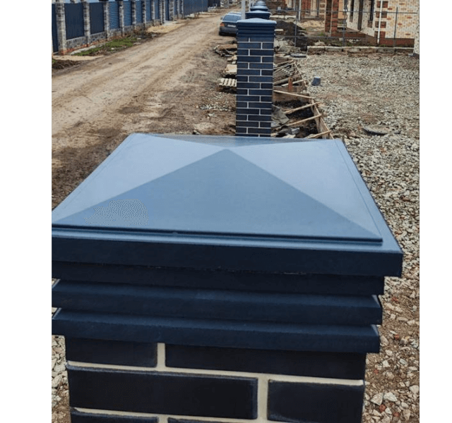 Колпак Zking Бона ХайТек Серый на столб 1.5х1.5 кирпича (385х385мм) в Заринске фото