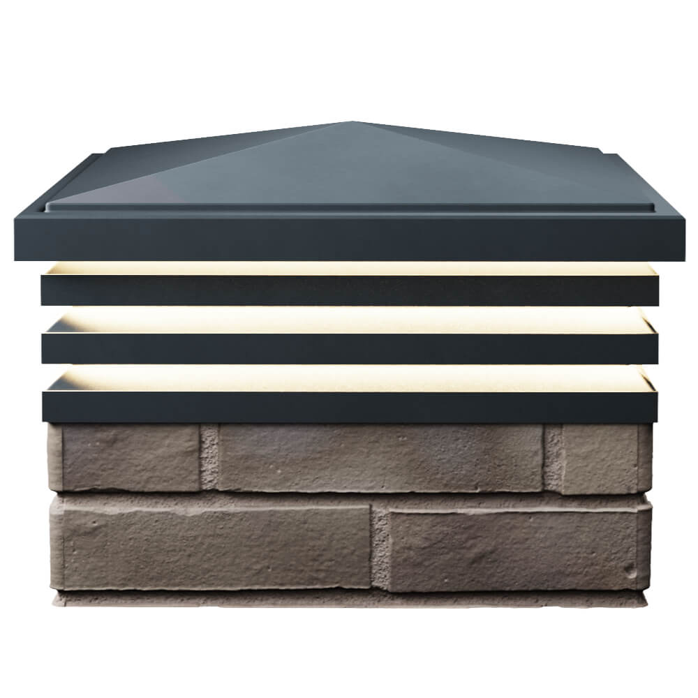 Колпак Zking Бона ХайТек Серый на столб 1.5х1.5 кирпича (385х385мм) с подсветкой в Заринске фото