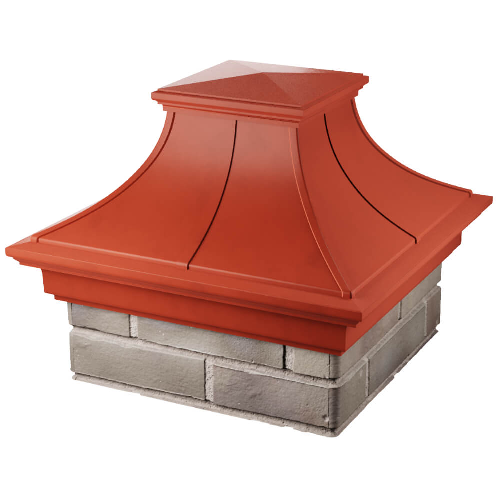 Колпак Zking Монблан Премиум Красный на столб 1.5х1.5 кирпича (385х385мм) в Заринске фото