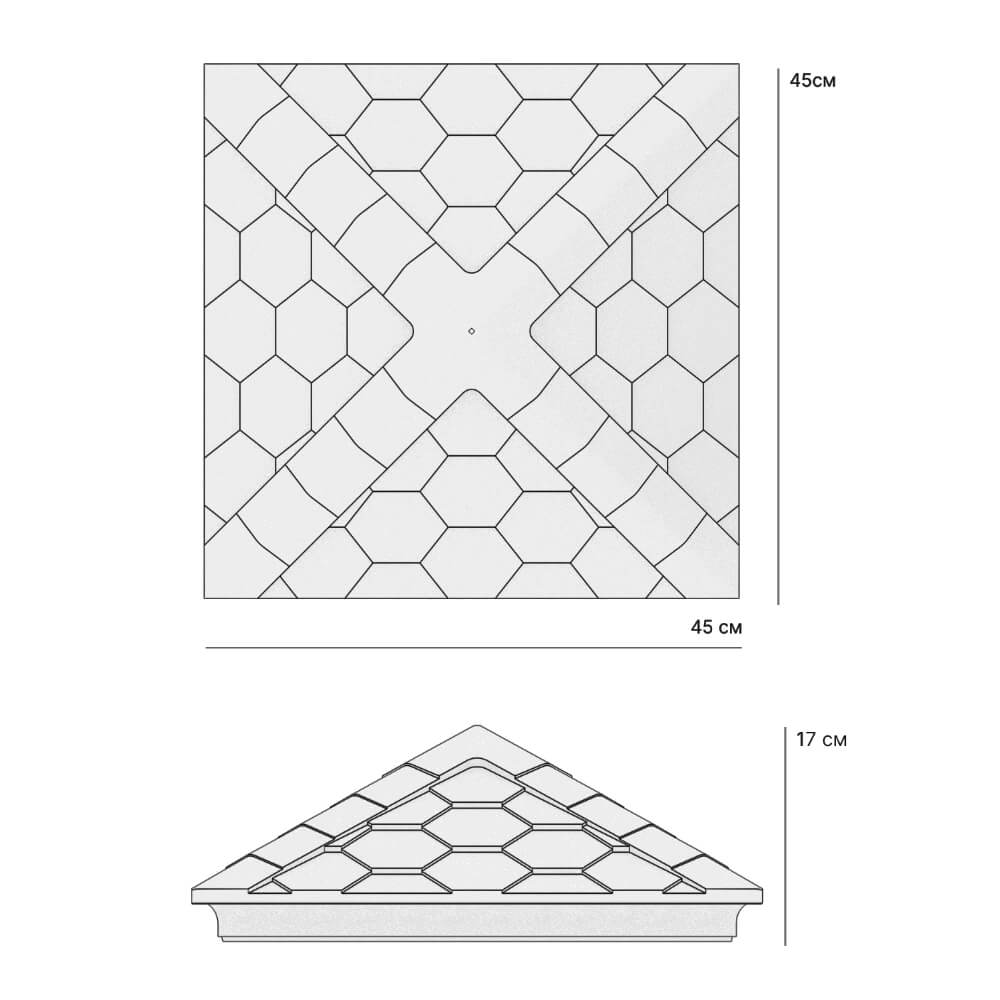 Колпак Zking Эверест Серый на столб 1.5х1.5 кирпича (390х390мм) в Заринске фото