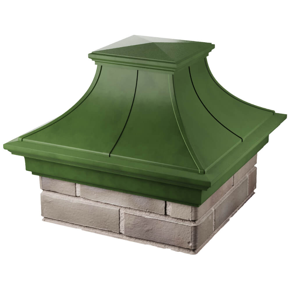 Колпак Zking Монблан Премиум Зеленый на столб 1.5х1.5 кирпича (385х385мм) в Заринске фото