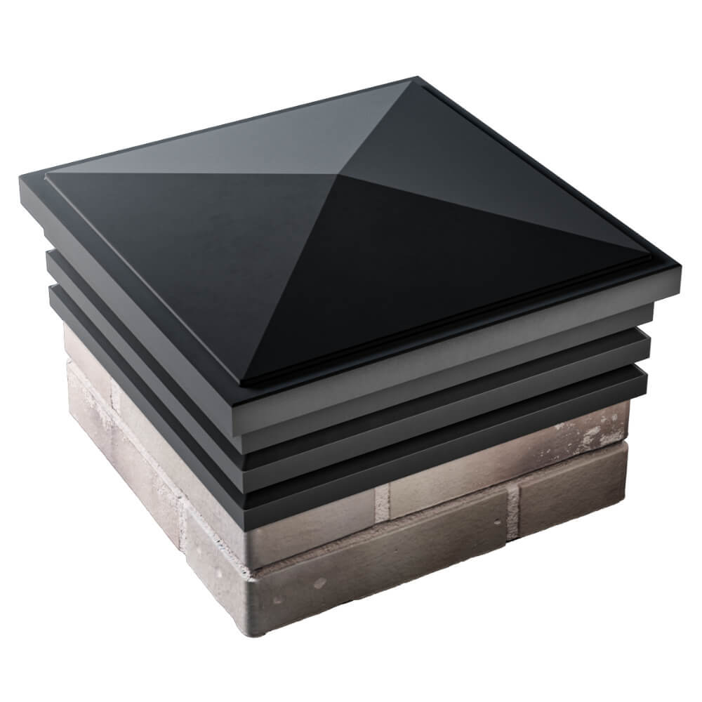 Колпак Zking Бона ХайТек Черный на столб 1.5х1.5 кирпича (385х385мм) в Заринске фото