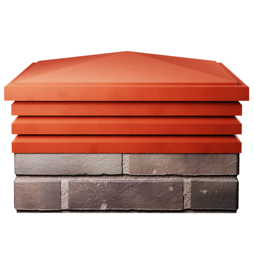 Колпак Zking Бона ХайТек Красный на столб 2х2 кирпича (513х513мм) Заринск фото