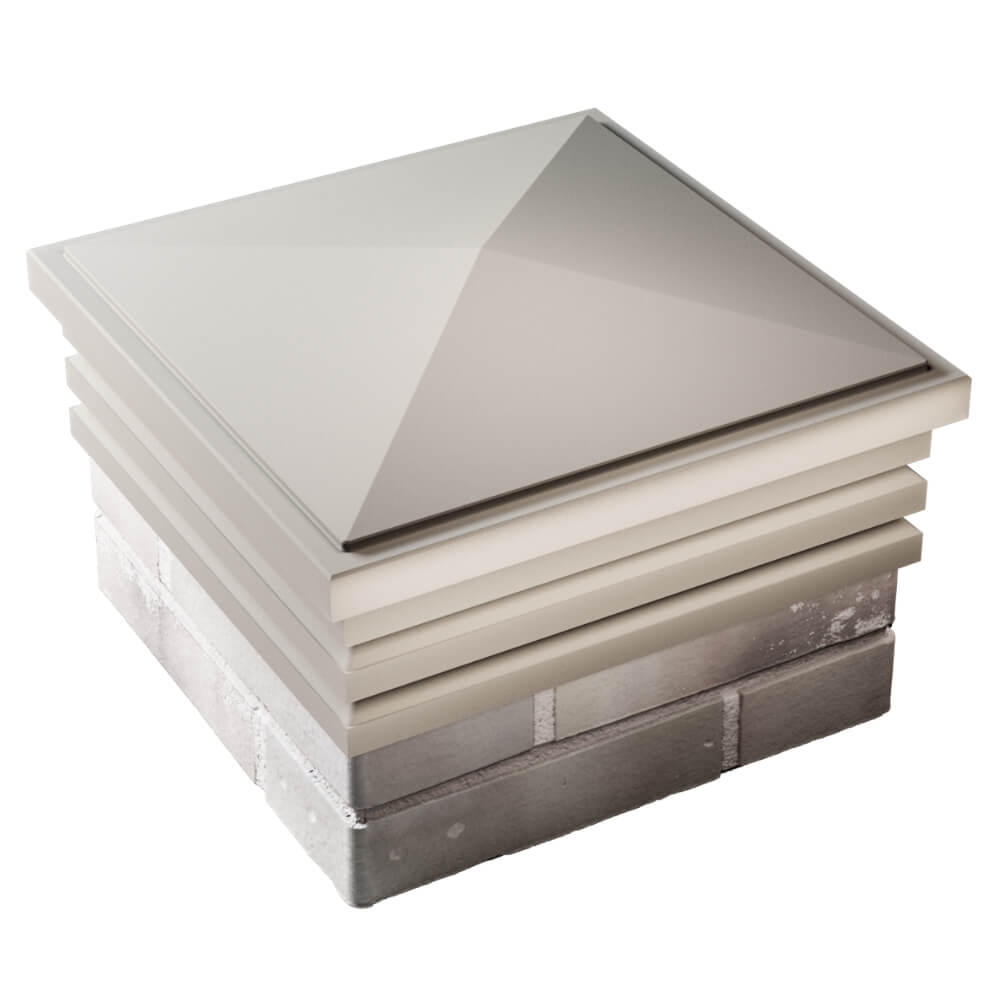 Колпак Zking Бона ХайТек Бежевый на столб 1.5х1.5 кирпича (385х385мм) в Заринске фото