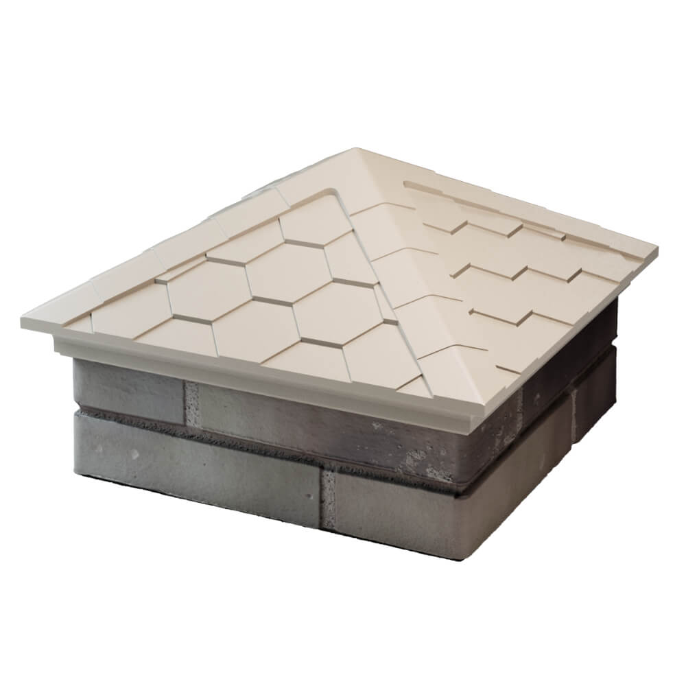 Колпак Zking Эверест Бежевый на столб 1.5х1.5 кирпича (390х390мм) в Заринске фото