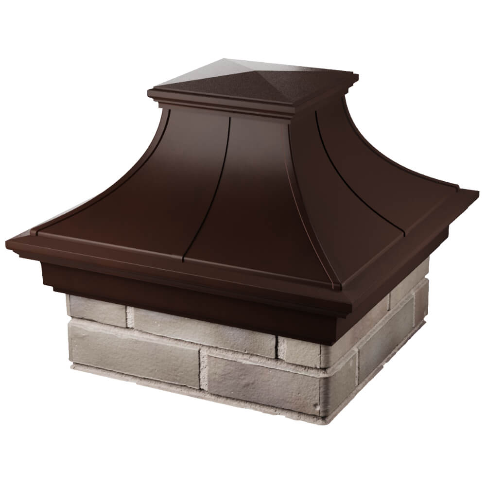 Колпак Zking Монблан Премиум Коричневый на столб 1.5х1.5 кирпича (385х385мм) в Заринске фото