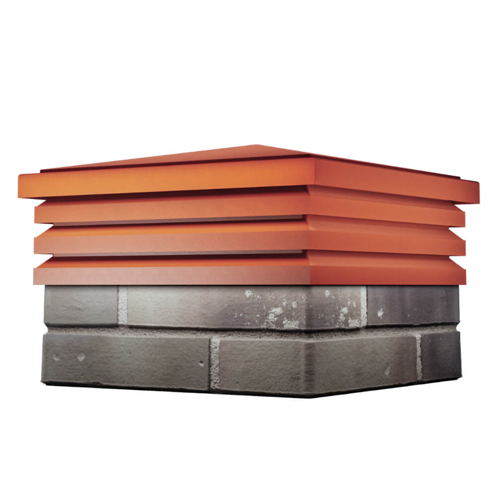 Колпак Zking Бона ХайТек Красный на столб 1.5х1.5 кирпича (385х385мм) в Заринске фото