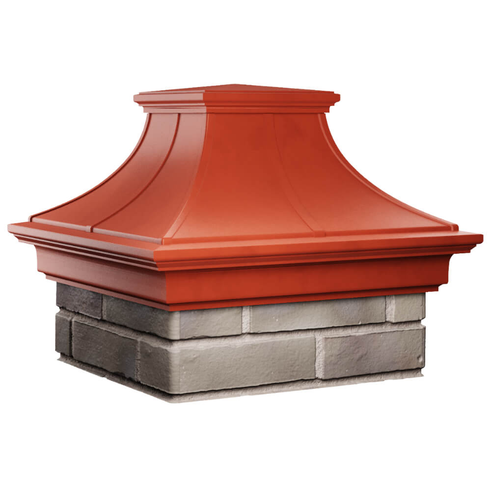 Колпак Zking Монблан Премиум Красный на столб 1.5х1.5 кирпича (385х385мм) в Заринске фото
