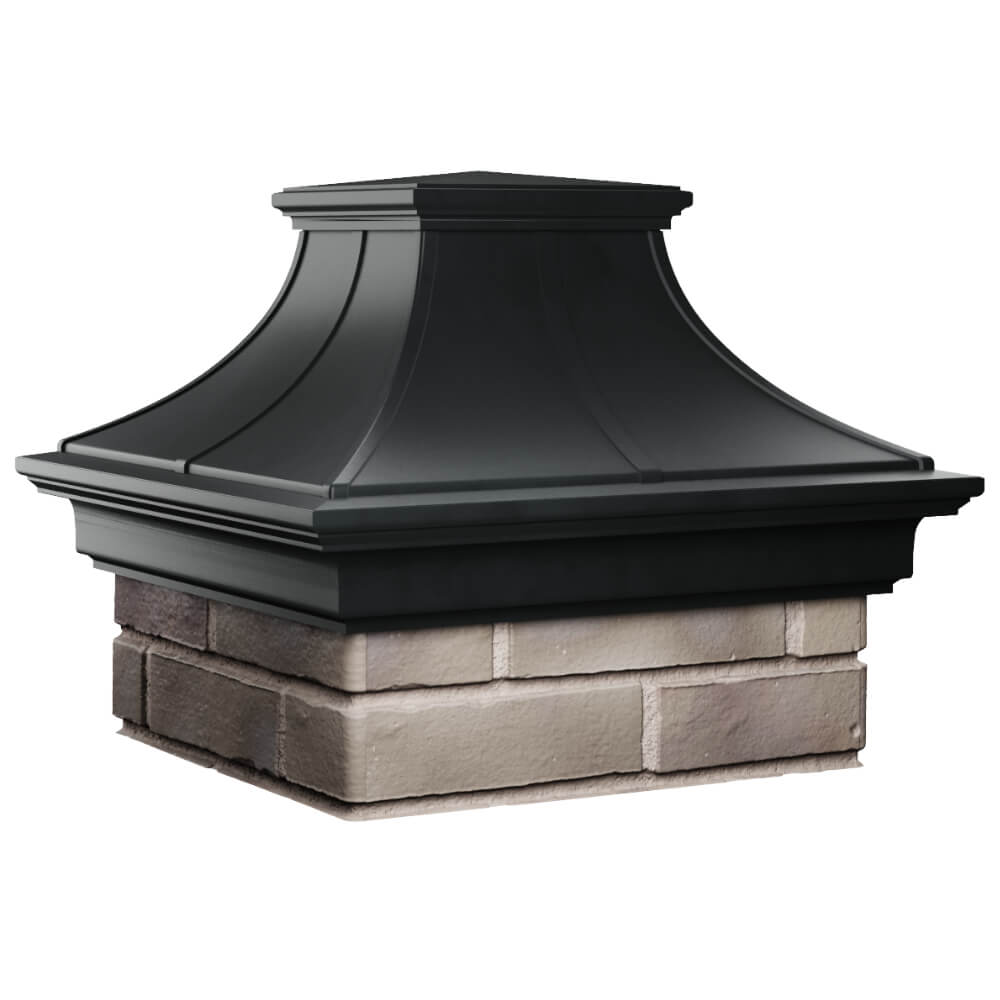 Колпак Zking Монблан Премиум Черный на столб 1.5х1.5 кирпича (385х385мм) в Заринске фото