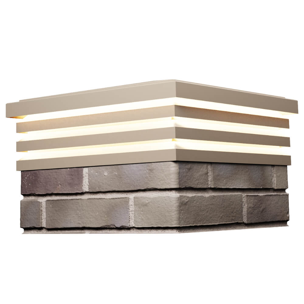 Колпак Zking Бона ХайТек Бежевый на столб 1.5х1.5 кирпича (385х385мм) с подсветкой в Заринске фото