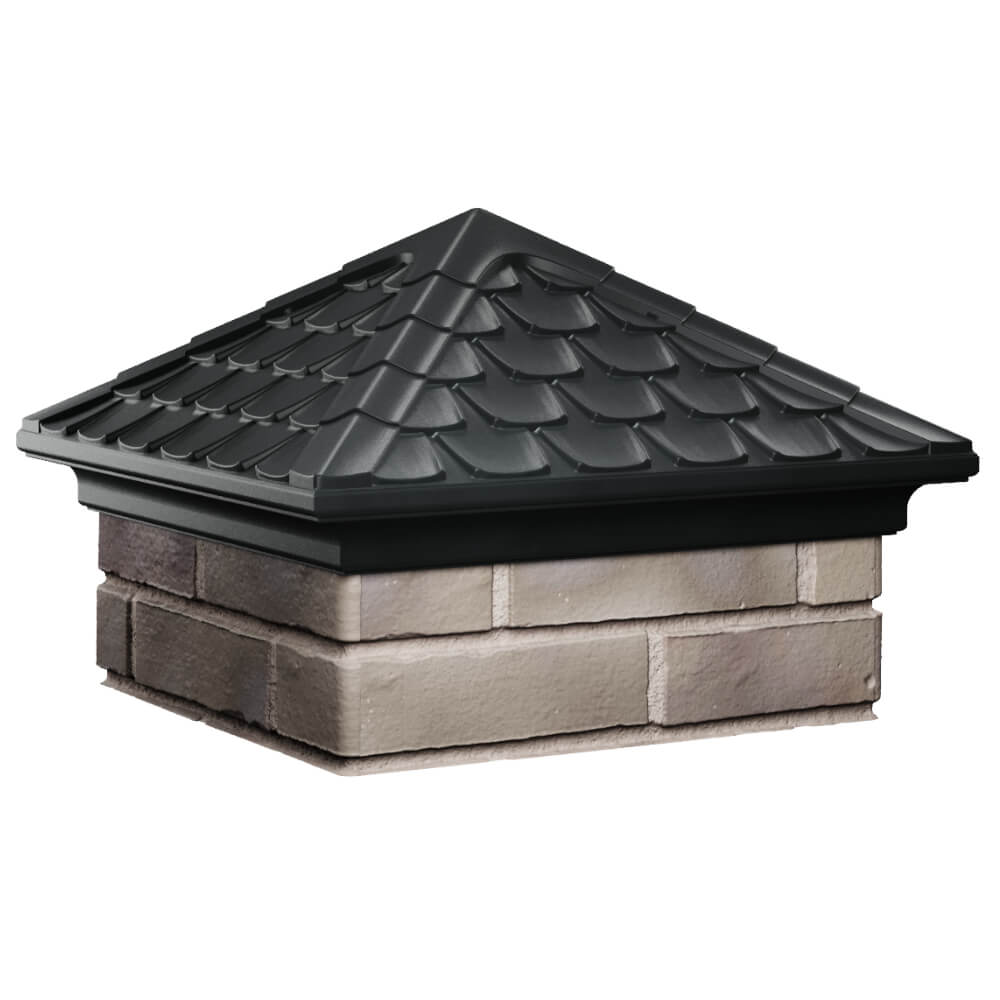 Колпак Zking Эльбрус Черный на столб 1.5х1.5 кирпича (385х385мм) в Заринске фото