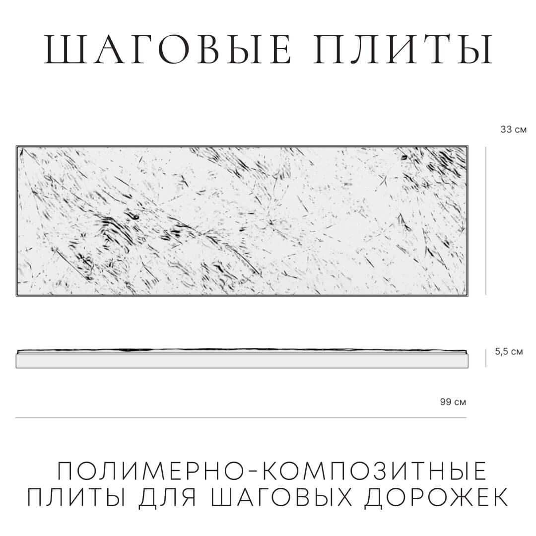 Шаговая плита STONE Графитовый Серый 990х330х55мм в Заринске фото