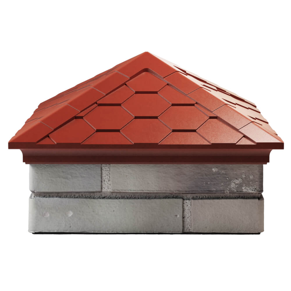 Колпак Zking Эверест Красный на столб 1.5х1.5 кирпича (390х390мм) Заринск фото