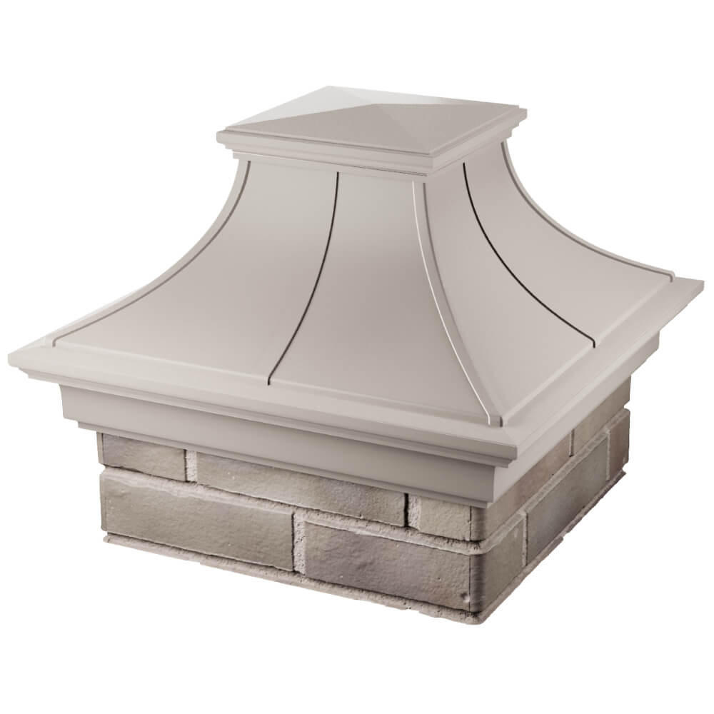 Колпак Zking Монблан Премиум Бежевый на столб 1.5х1.5 кирпича (385х385мм) в Заринске фото