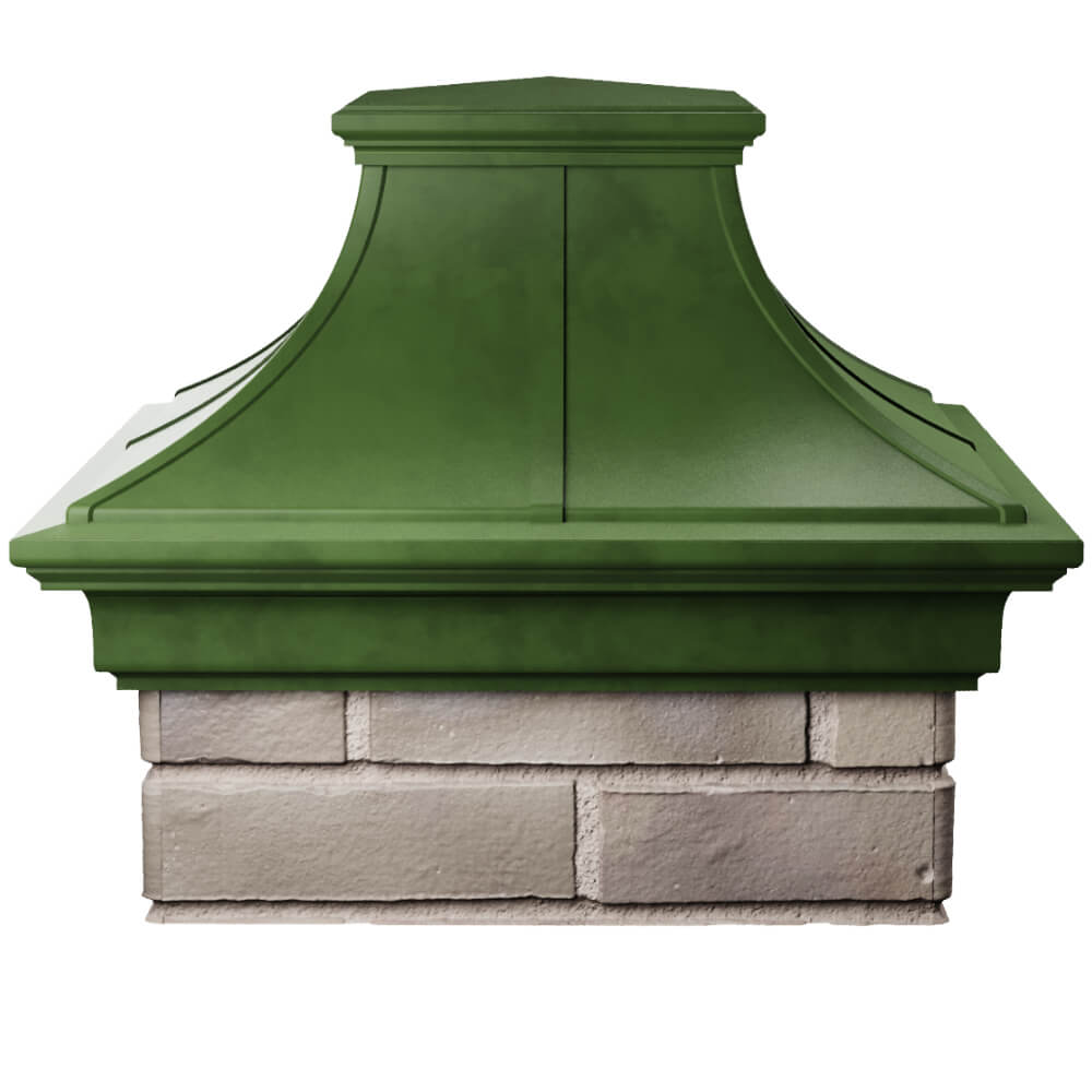 Колпак Zking Монблан Премиум Зеленый на столб 1.5х1.5 кирпича (385х385мм) Заринск фото