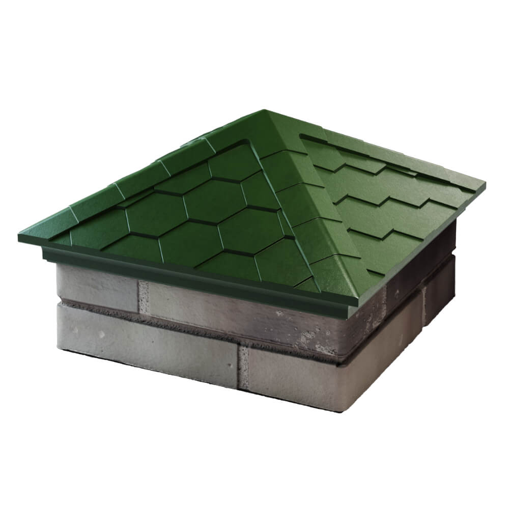 Колпак Zking Эверест Зеленый на столб 1.5х1.5 кирпича (390х390мм) в Заринске фото