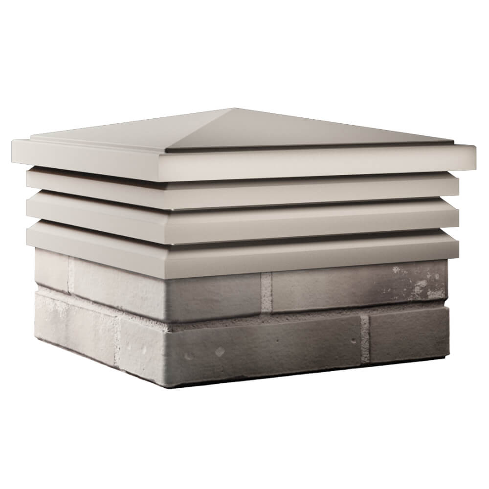 Колпак Zking Бона ХайТек Бежевый на столб 1.5х1.5 кирпича (385х385мм) в Заринске фото