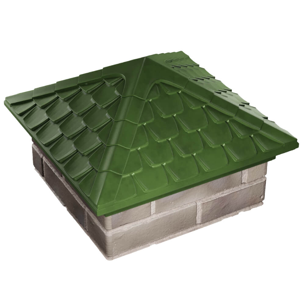 Колпак Zking Эльбрус Зеленый на столб 1.5х1.5 кирпича (385х385мм) в Заринске фото