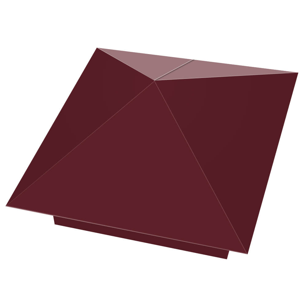 Колпак металлический 390х390мм RAL3005 Красное Вино заборный Заринск фото