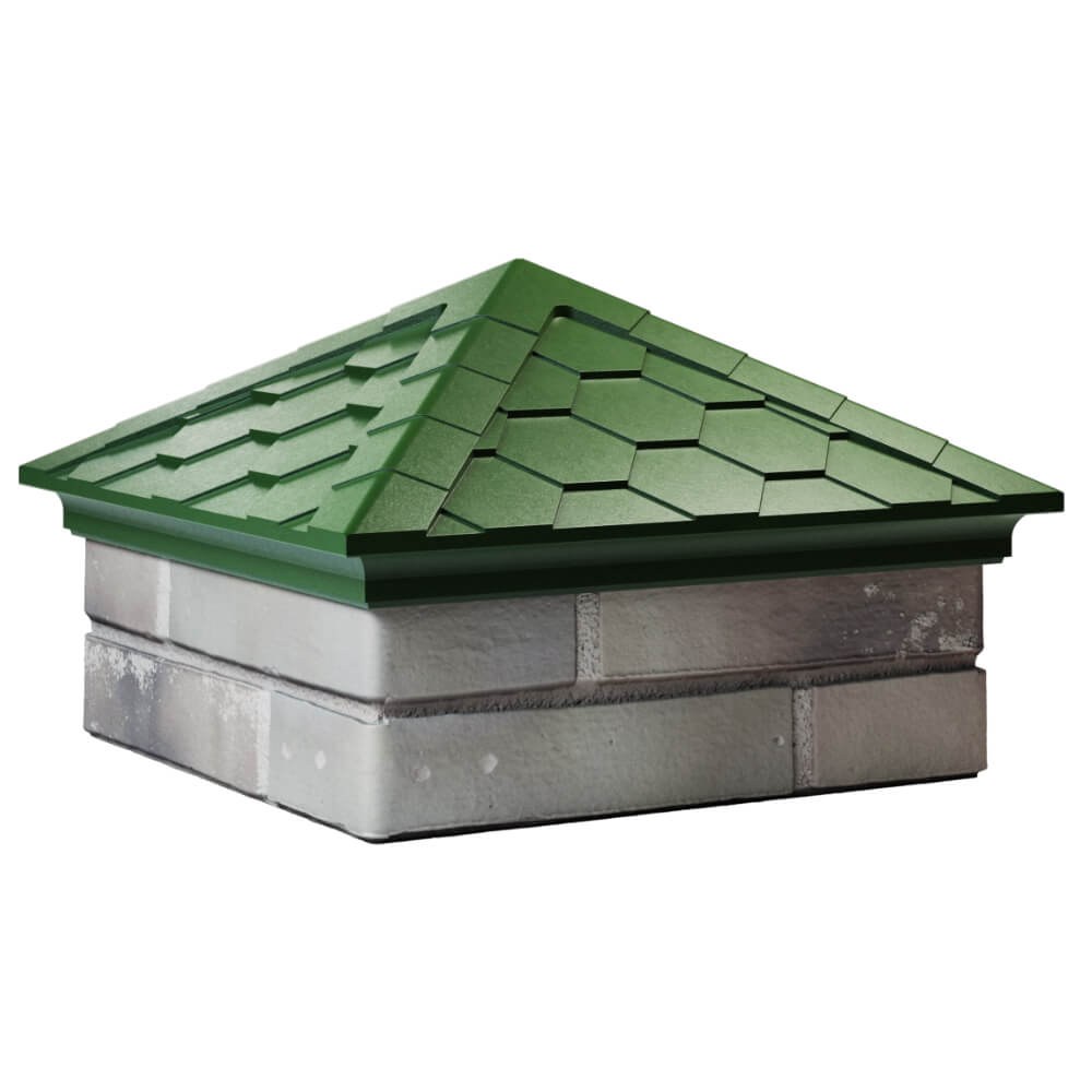 Колпак Zking Эверест Зеленый на столб 1.5х1.5 кирпича (390х390мм) в Заринске фото