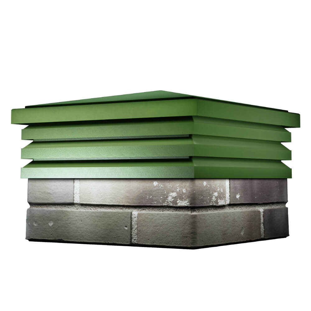 Колпак Zking Бона ХайТек Зеленый на столб 1.5х1.5 кирпича (385х385мм) в Заринске фото