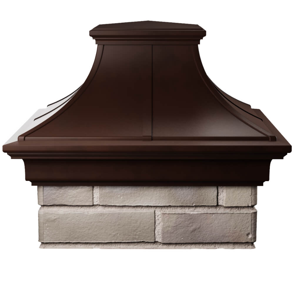 Колпак Zking Монблан Премиум Коричневый на столб 1.5х1.5 кирпича (385х385мм) Заринск фото