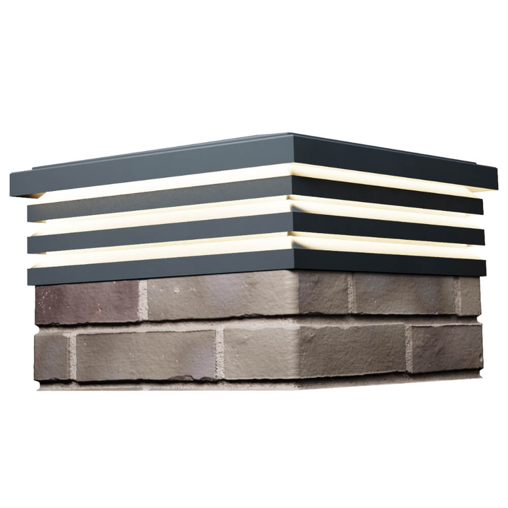 Колпак Zking Бона ХайТек Серый на столб 1.5х1.5 кирпича (385х385мм) с подсветкой в Заринске фото