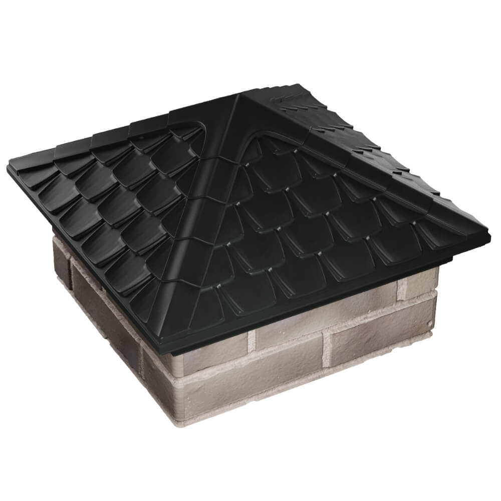 Колпак Zking Эльбрус Черный на столб 1.5х1.5 кирпича (385х385мм) в Заринске фото