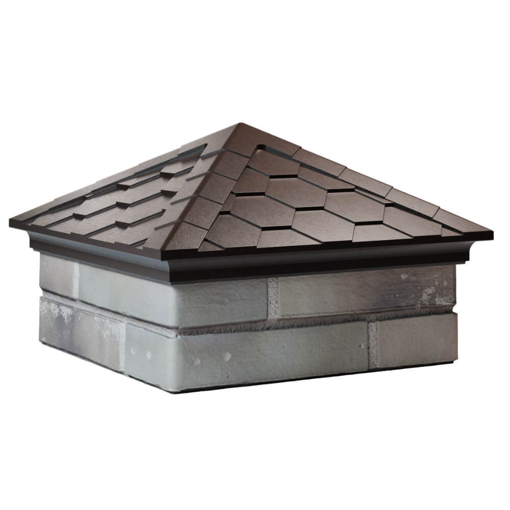 Колпак Zking Эверест Коричневый на столб 1.5х1.5 кирпича (390х390мм) в Заринске фото