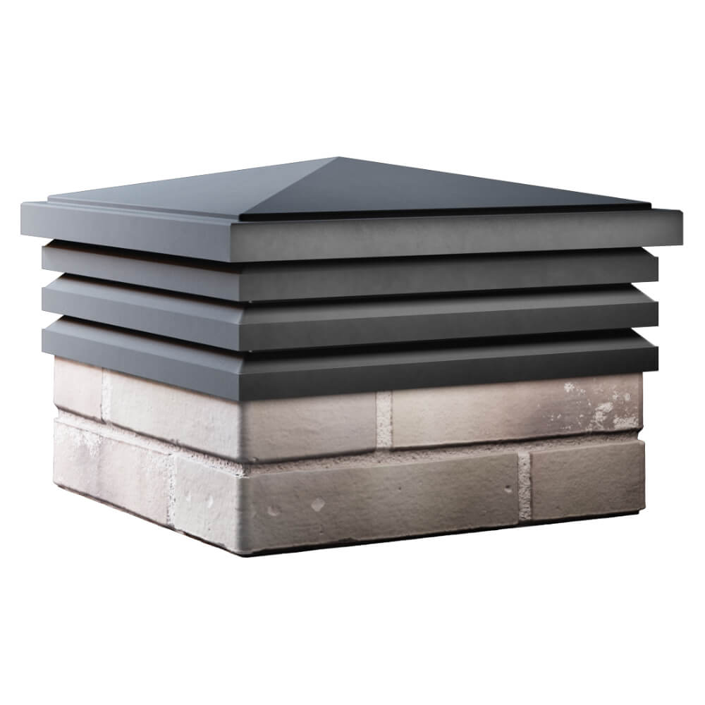 Колпак Zking Бона ХайТек Серый на столб 1.5х1.5 кирпича (385х385мм) в Заринске фото