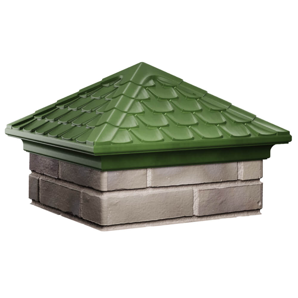Колпак Zking Эльбрус Зеленый на столб 1.5х1.5 кирпича (385х385мм) в Заринске фото