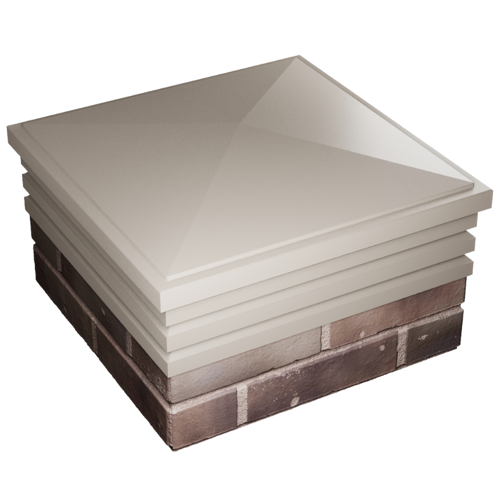 Колпак Zking Бона ХайТек Бежевый на столб 2х2 кирпича (513х513мм) в Заринске фото