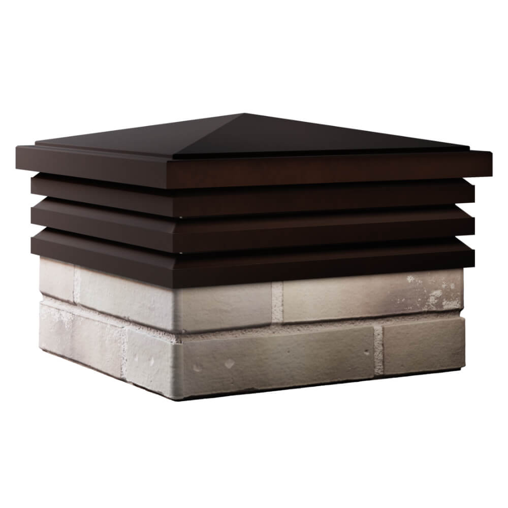 Колпак Zking Бона ХайТек Коричневый на столб 1.5х1.5 кирпича (385х385мм) в Заринске фото