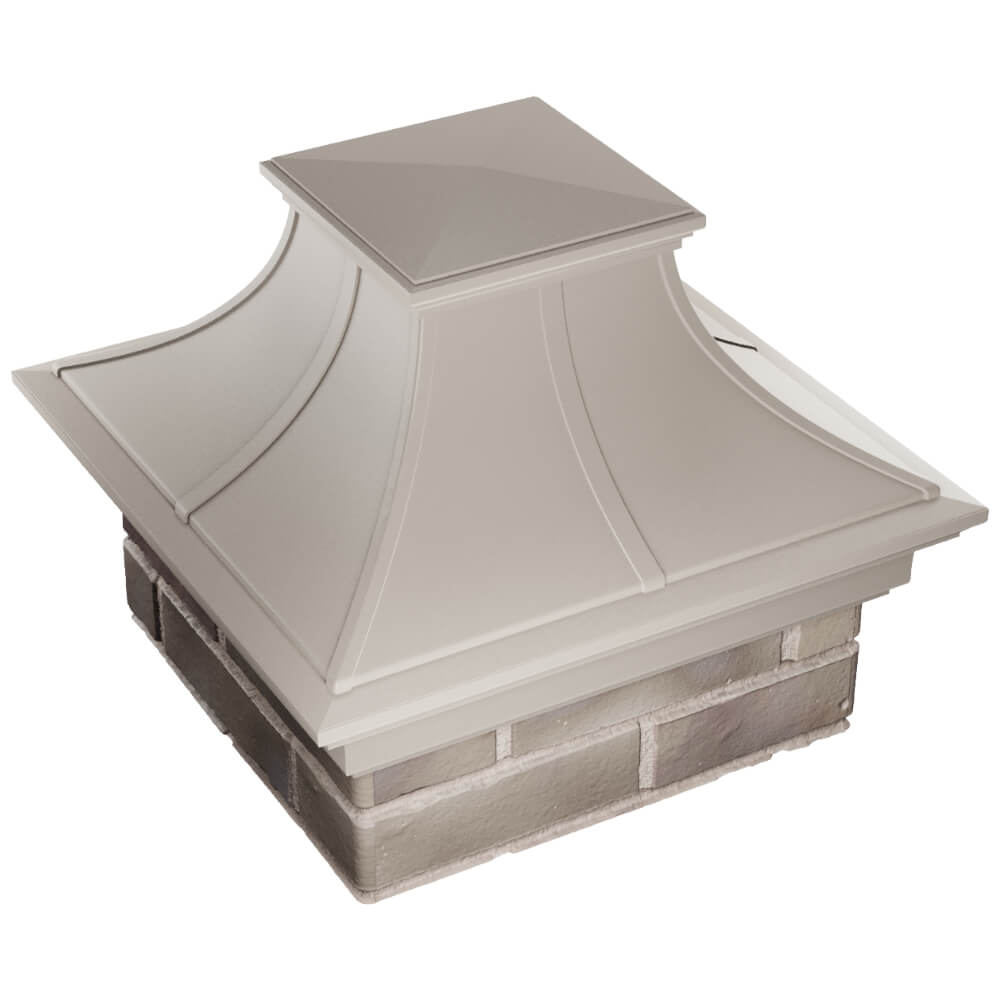 Колпак Zking Монблан Премиум Бежевый на столб 1.5х1.5 кирпича (385х385мм) в Заринске фото