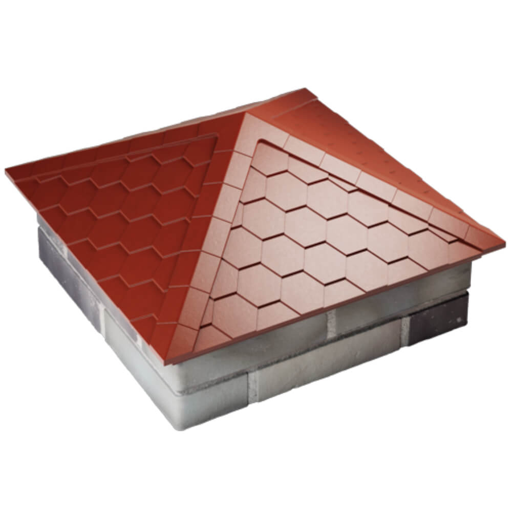 Колпак Zking Эверест Красный на столб 2х2 кирпича (535х535мм) Заринск фото