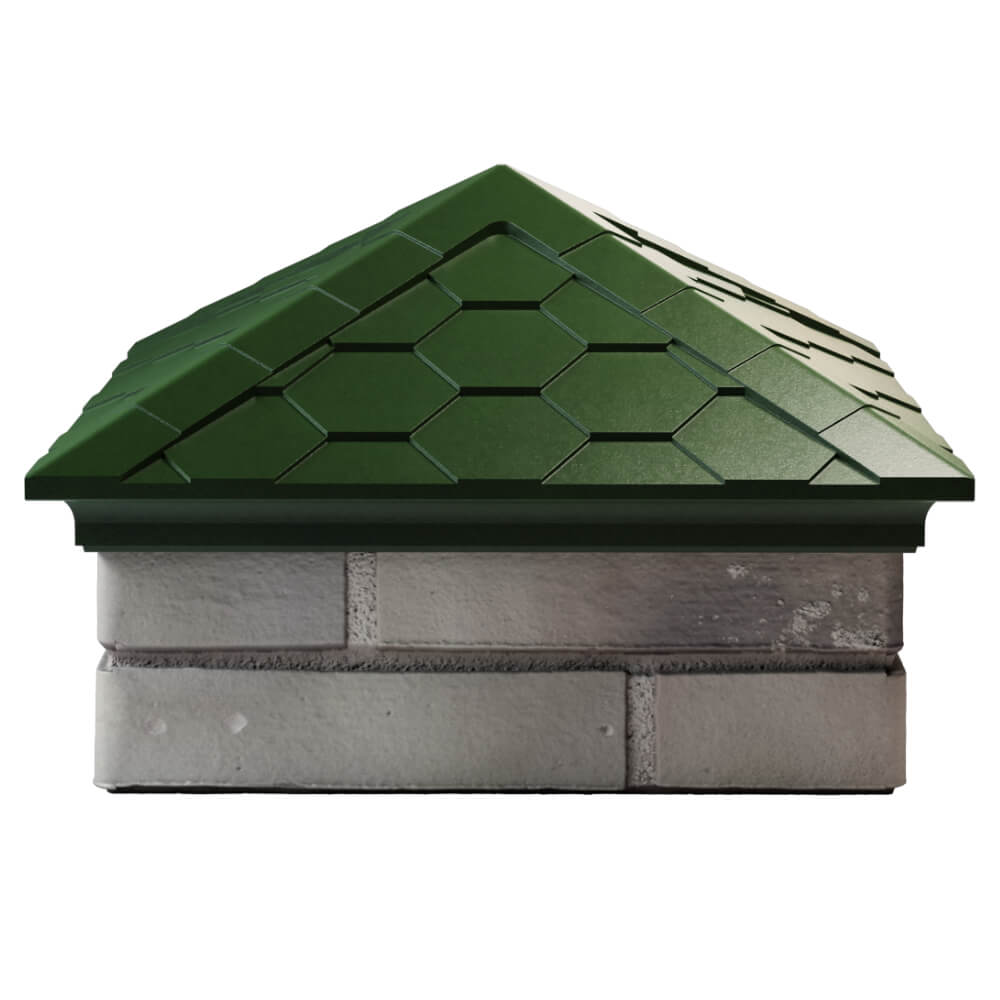 Колпак Zking Эверест Зеленый на столб 1.5х1.5 кирпича (390х390мм) Заринск фото